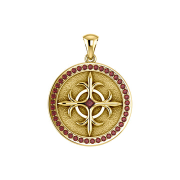 Viking Shield Solid Yellow Gold Pendant GPD1326